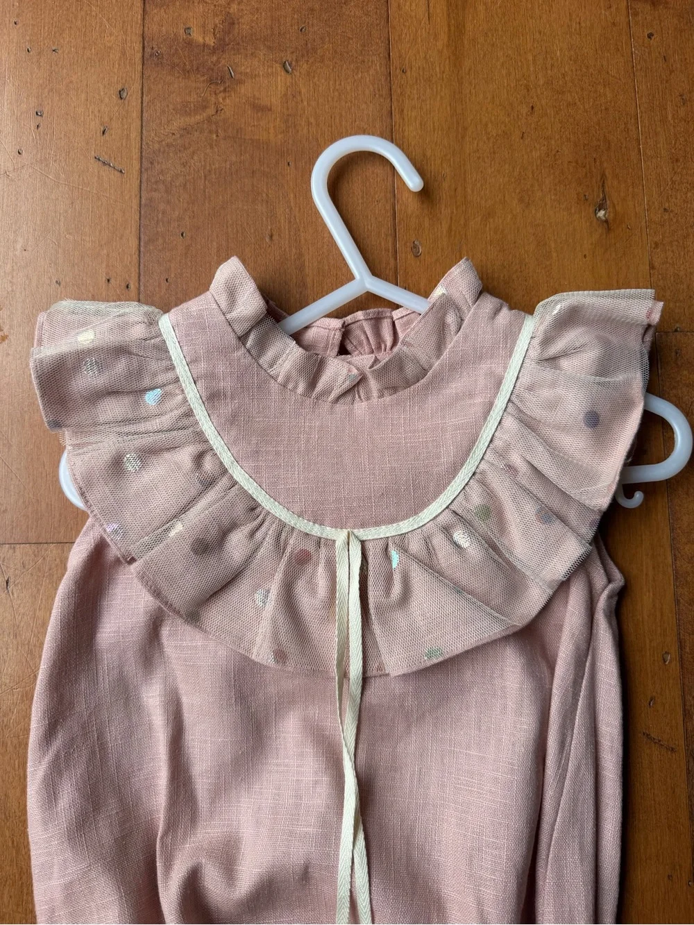 Ruffled Collar Pink Baby One-Piece Romper
